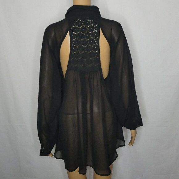 Ellison Long Sleeve Button Up Cutout Lace Blouse - Picture 1 of 11